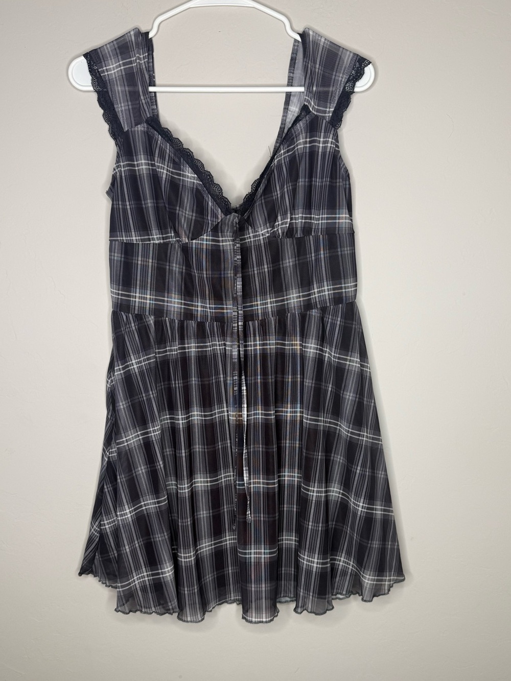 Cider gray and black plaid mini dress size XL